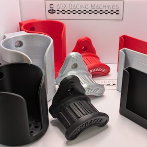 SIM Racing Accessory 3-Pack: T-Slot Cup Holder, Phone Caddy, Headset Hanger