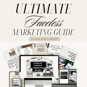100 Faceless Ultimate Marketing Guide Digital Download How to Begin Digital Marketing Beginners Guides