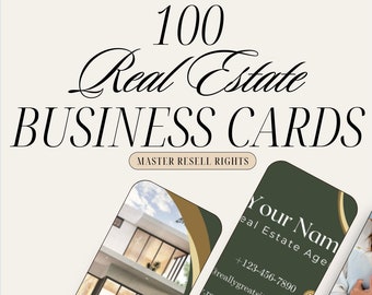 100 Real Estate Agent Broker Business Cards Digital Download Master Resell Rights