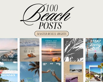 100 Beach Posts, Travel Posts, Travel Agent Content Master Resell Rights Private Label Rights Done for you