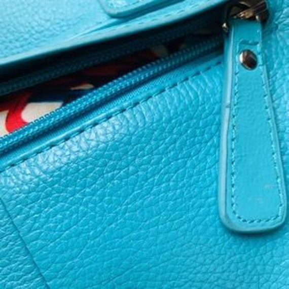 Sharif blue leather Crossbody Vintage purse - image 4