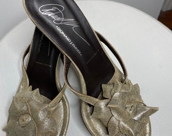 Vintage 1990s Donald J Pliner Made in Spain Slip Ons 9 M, besondere Event Schuhe, Ausgehen, Sommerschuhe