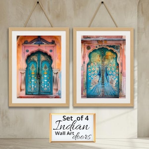 Indian Peacock door Print Oriental Doors Art Indian Wall Art Download Pink City Wall Decor Indian Digital Print Indian Wall Poster India