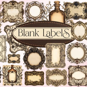 Vintage Apothecary labels Aged Potion Label Blank Potion Labels Witch Jar Label Potion label Blank label Vintage Label Blank Ornate labels