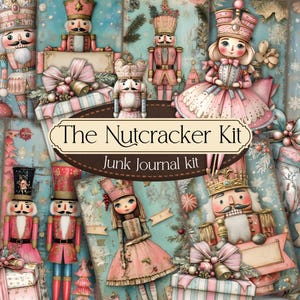 Pastel Nutcracker Junk Journal Kit Pastel Christmas Junk Journal Kit Printable Nutcracker Scrapbook Pastel Christmas Kit Pink Christmas Kit
