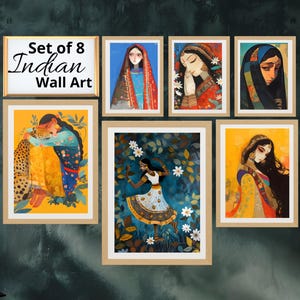 Printable Indian Wall Art Set Colorful Indian Wall Decor Abstract Indian Wall Poster Indian Heritage Digital Print Jaipur Digital Print