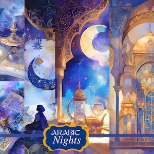 Pastello Arabo Carta Digitale Acquerello Islamico Arabo Spazzatura Journal Scrapbooking Arabo Ephemera Arab Mystic Bundle Scarica Png Arabo