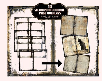 Steampunk Border Junk Journal Overlays Industrial Steampunk Border Vintage Journal Overlay Junk Journal Template Overlay Mechanical Overlay
