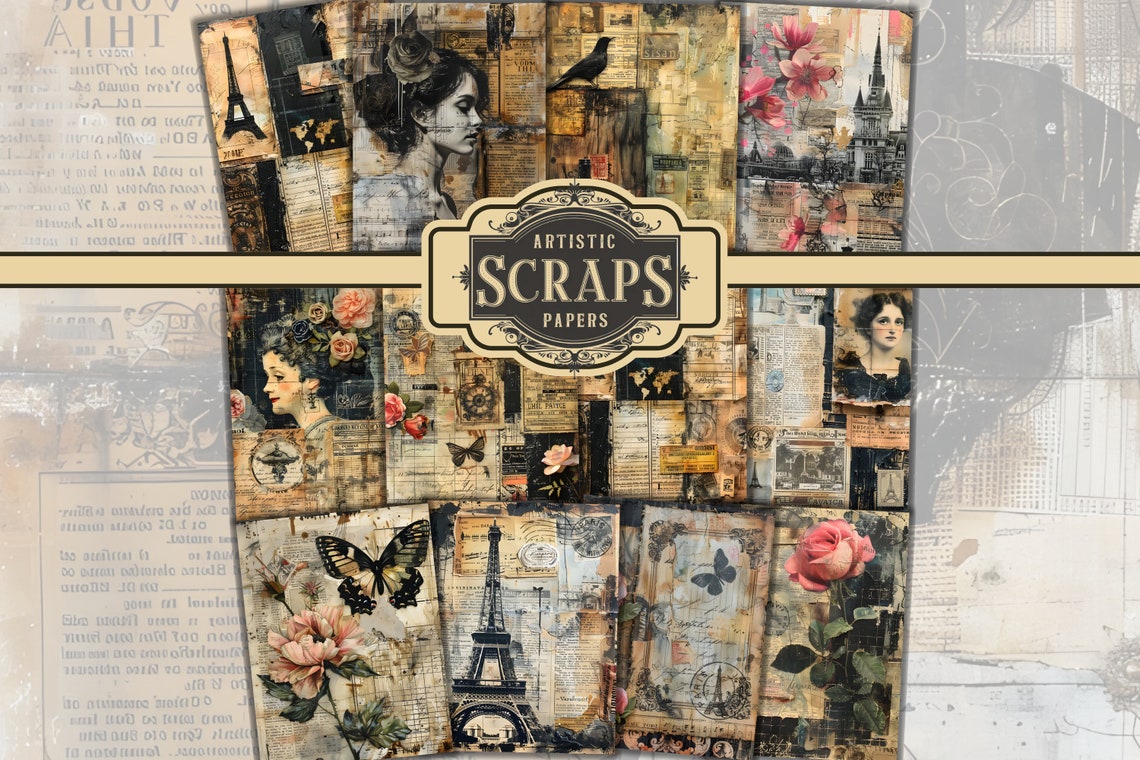 Scaps Paper Antique Artistic Scraps Papers French Ledger Papers Printable Old ...