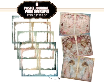Pastel Junk Journal Overlays Vintage Journal Overlay Junk Journal Template Overlay Journal Page PNG  Overlay Vintage Frame Template Download