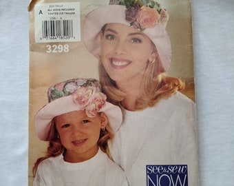 Vintage Sewing Pattern See & Sew 3298 Children and Misses Hat