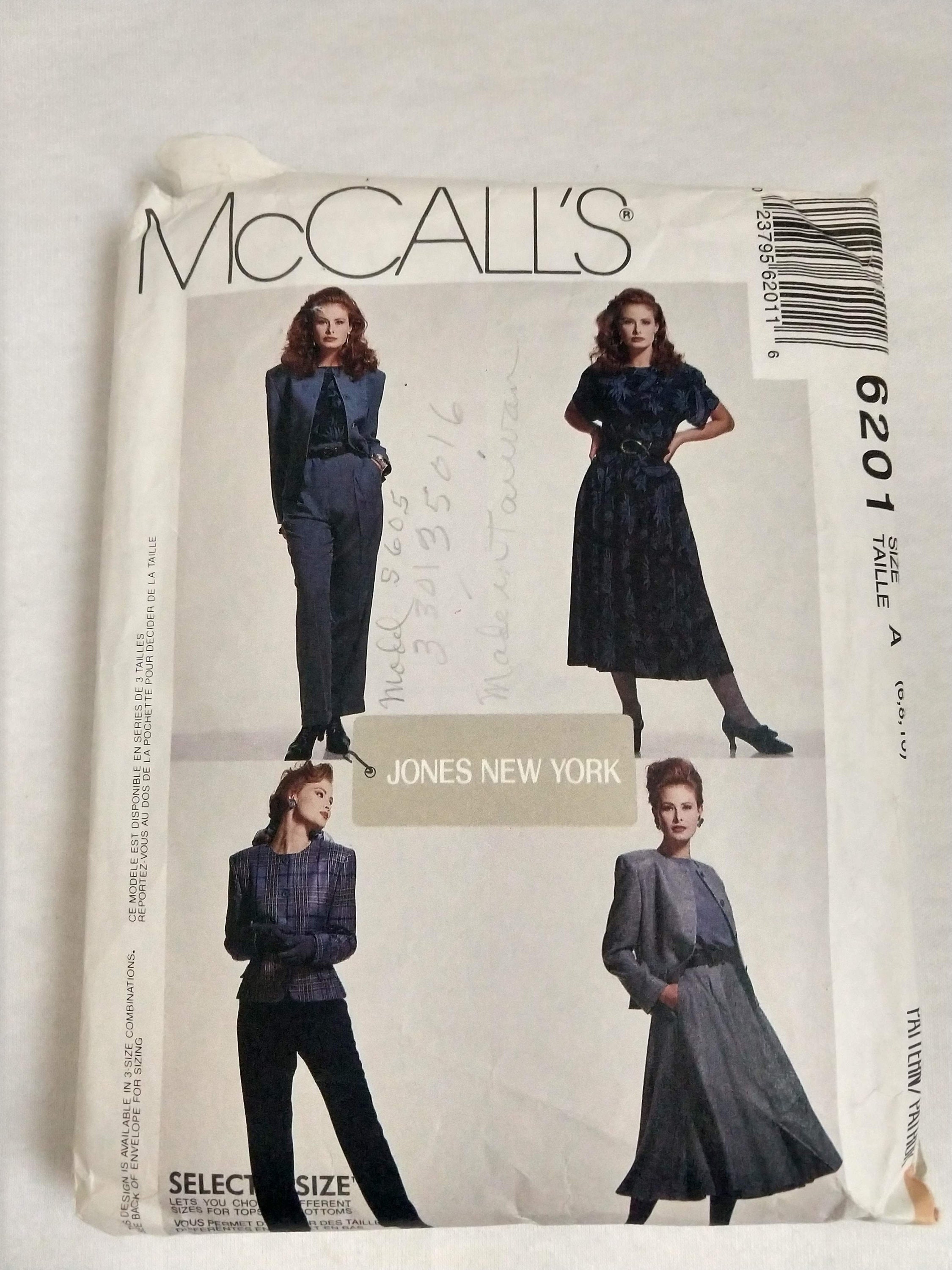 Vintage McCalls 6201 Pattern Jacket Skirt Jones New York Size 8-12 Top UNCUT Pants