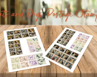 Whiskers and Wagging Tails: Vintage Postage Stamps Featuring Cats and Dogs