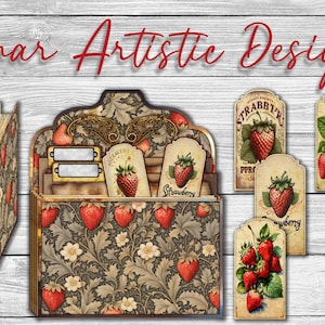 Strawberry Accordion Folder: Printable Paper Organizer (Digital Download)