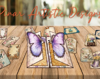 Mini Butterfly Wings Foil Set: Junk Journal Four-Fold Folio (Digital Download)