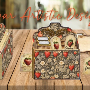 Pasta sanfonada Strawberry Delight: organize seus documentos com um toque de doçura e estilo, perfeita para uso em casa, na escola ou no escritório