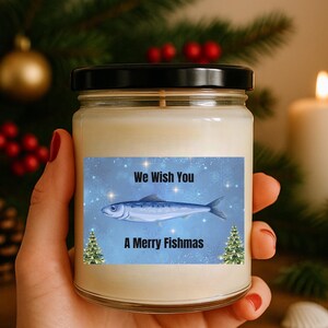 Merry Fishmas Sardine Soy Candle: Quirky Coastal Christmas Decor