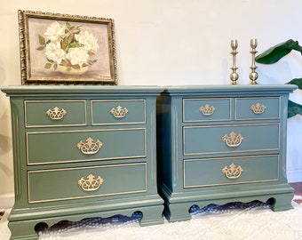 SOLD* Antique solid oak nightstands