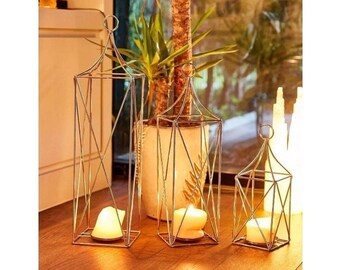 Candle Holder Metal Set of 3,Decorative Lamp Decor Tea Light Home Decorative Lantern,Living Room Gift,,Table Decor,Cage Nordic Candle Holder