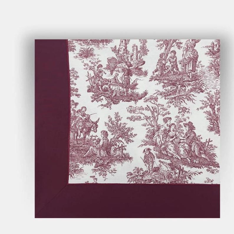 PNR Decor Toile Cotton Tablecloth - Thumbnail 2