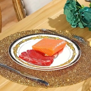Rhinestone Gold Placemat Table Decor Settings Round Placemat Home Decor Cafe Bar Restaurant Table Mat Placemat Mother Day Gift