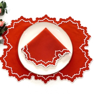 Embroidered Cotton Blend Placemat: Waterproof Dining Table Decor