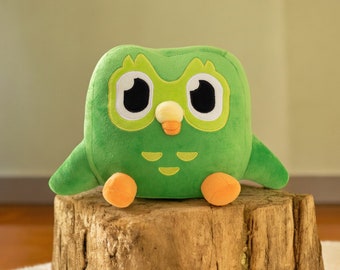 Owl Plushie, Study Buddy, Duo-lingo, Weighted Stuffed Animal, Animal Plushie, Stuffed Owl, Owl Pillow, Theme Plush Toy