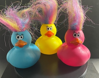 Troll Hair Rubber Duck| Car Ducking| Cheer Duck| Rubber Duck| Cruise Duck| Personalized Rubber Duck| Unique Gift