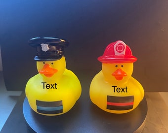 First Responder Rubber Ducks| Police Duck| Firefighter Duck| Personalized Ducks| Unique Gift| Car Ducking