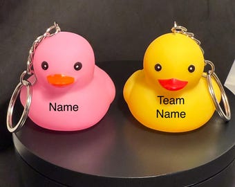 Personalized Rubber Duck Keychain | Cheer Team Gift