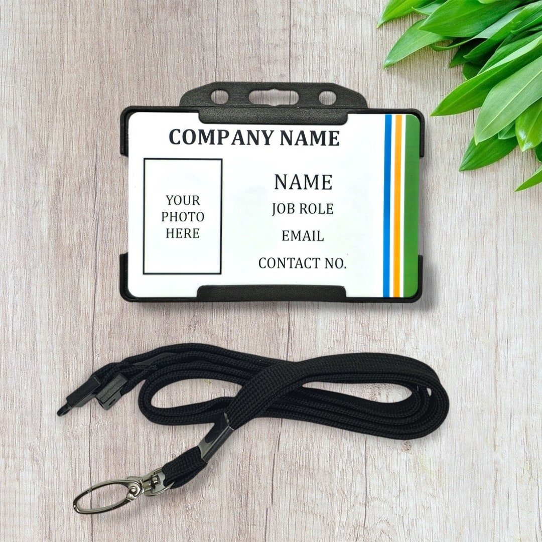 Work Ids Personalised ID Card - Logo - Work ID - Identification Badge - Staff ID ...