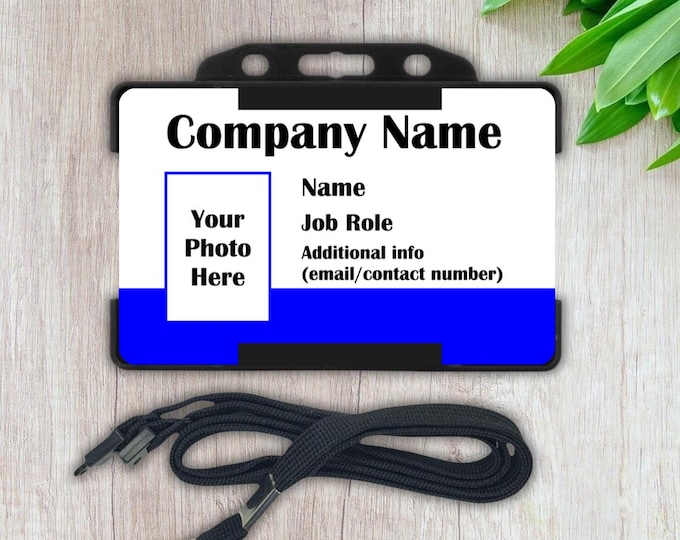 Personalised ID Card - Logo - Work ID - Identification Badge - Staff ID ...