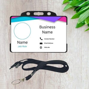 Personalised Work ID card - Work Logo - Work ID - Identification Badge - Staff ID - Staff Work Card - Work Badge - Custom card