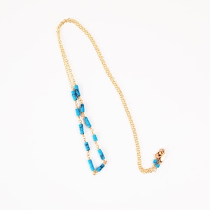 Dainty Turquoise and Gold Necklace