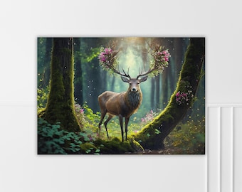 A Deer Canvas | Multiple Sizes Canvas | Wall Decor Art for Living Room, Kitchen, Office, Bedroom | Ready To Hang