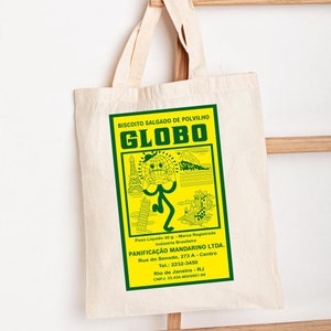 Strand Snack Einkaufstasche, Rio Tropical Vibes, Biscoito Globo Design, Baumwoll Canvas Shopper, Reisetasche, Sommerferien Accessoire,