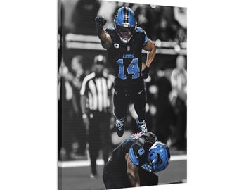 St Brown and Gibbs Superman Spiderman Photo Detroit ready to hang football poster detroit wall decor bar art