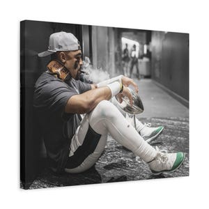 does jalen hurts smoke cigarettes "Jalen 'MAIN THING'" Art Piece Jalen Hurts' celebratory Super Bowl