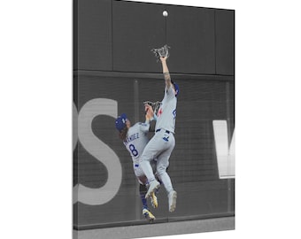 Andy Pages World Series Catch Photo Canvas Gift Ready to Hang bar art game saving catch 9th inning running into each other