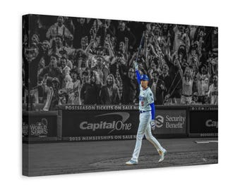 Freddie Freeman Walk Off Grand Slam Photo Canvas Gift Ready to Hang Bat in air World Series poster photo World Series