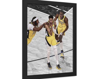 Tyrese Haliburton Choke sign framed photo ready to hang photo gift reggie miller wall decor bar art Cers fan gift payoff picture
