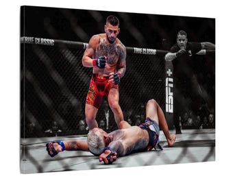 Ilia Topuria “el matador” knockout vs Charles olivera Photo Canvas Gift Ready to Hang MMA poster photo title fight