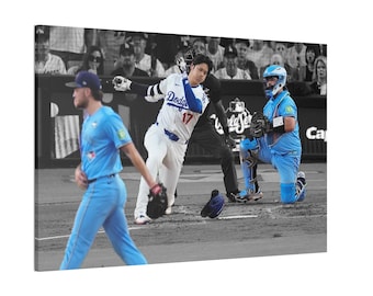 Yesavage Strikes Out Ohtani Canvas – Baseball Wall Art, Ready to Hang Sports Photo, World Series decor, Bar Art, Toronto Baseball Fan Gift