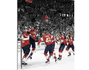 Florida Panthers 2025 Stanley Cup Celebration Canvas – Team Celebratio Photo, Ready to Hang Hockey Wall Art, Team Victory Poster Hockey room
