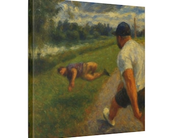 Nick Tarnasky Golf Fight Canvas Ready to Hang Viral Meme Art | Hockey Enforcer Bar Art Golf Course Brawl Print | BANG BANG BANG