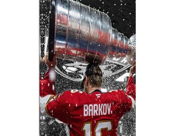 Aleksander Barkov Stanley Cup Champion Photo - Florida Panthers Canvas Wall Art 2025 Finals Poster, Ready to Hang, Hockey wall art