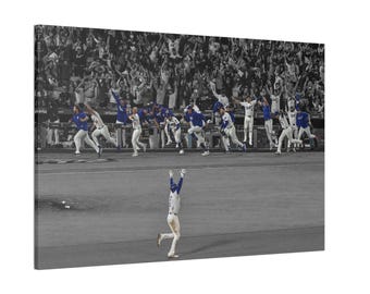 Freddie Freeman 18th Inning Walk Off Home Run Photo Canvas Gift Ready to Hang team celebration World Series poster photo World Series