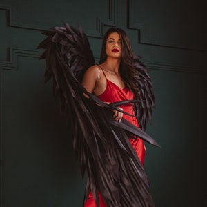 Big black angel wings, raven wings, wings for adults, wings for photoshoot, halloween costume, adult halloween costume, halloween cosplay