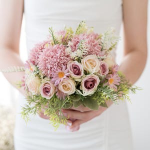 Wedding Faux Flower Bouquet, Artificial Flower Bouquet, Flower Bridal Bouquet, Bridal Bouquet Faux Flower, Flower Bridesmaids Faux Bouquet