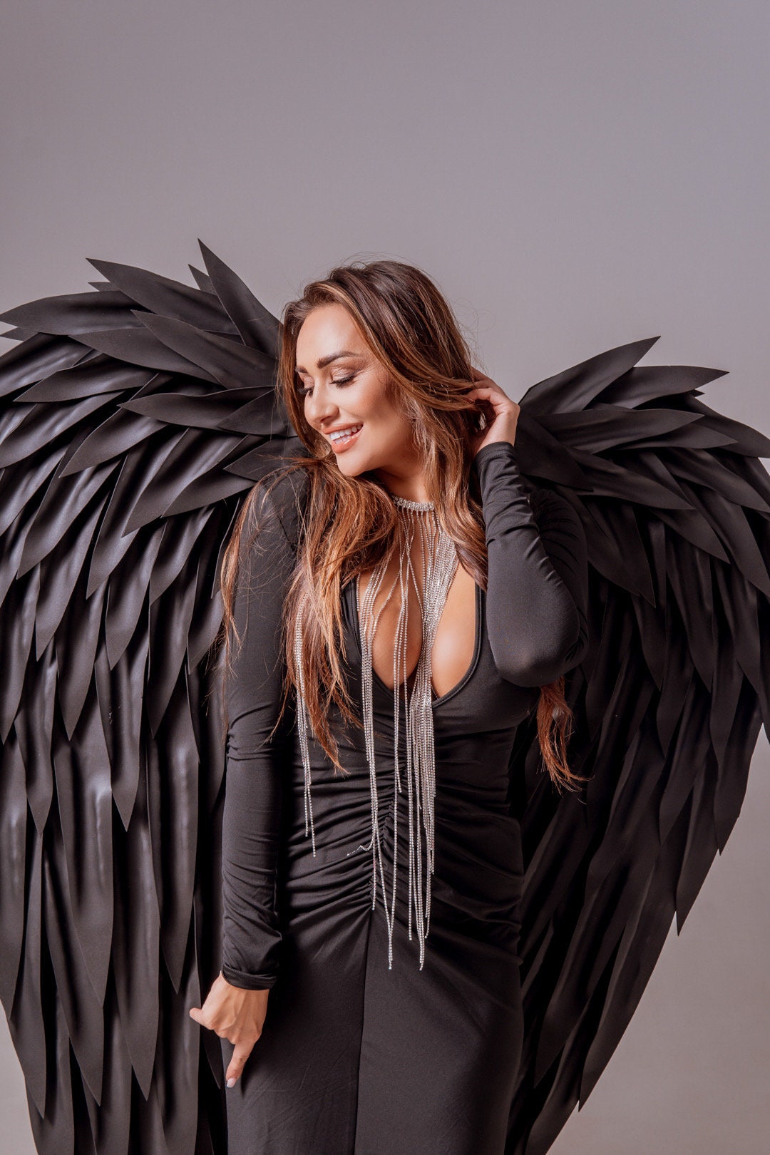 Adult Black Wings, Fallen Angel Wings, Dark Angel Wings, Cosplay